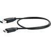 USB kabelis Schwaiger USB-A - USB-C 0,5 m Juodas (LK050C 533)