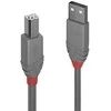 USB Kabelis - LINDY Anthra Line USB 2.0 Type A į B Laidas, M/M, 480Mbps, 0.5 m, Pilkas