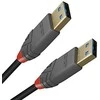 USB Kabelis - LINDY Anthra Line USB 3.2 Type A Laidas, M/M, 5Gbps, 0.5 m, Juodas