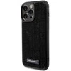Karl Lagerfeld dėklas, skirtas iPhone 15 Pro 6,1 KLHCP15LHDSPLK juodos spalvos kietas dėklas , skirtas Rhinestone Logo Metal Plate