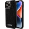 Karl Lagerfeld dėklas, skirtas iPhone 15 Pro 6,1 KLHCP15LHDSPLK juodos spalvos kietas dėklas , skirtas Rhinestone Logo Metal Plate
