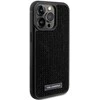 Karl Lagerfeld dėklas, skirtas iPhone 15 Pro 6,1 KLHCP15LHDSPLK juodos spalvos kietas dėklas , skirtas Rhinestone Logo Metal Plate