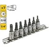 Torx Antgalių Rinkinys TOPEX 39D378 (7 vnt., T10-T40, 1/4"