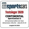 Continental Padangos SportContact 6 110 Y XL AO (C A B 75dB)