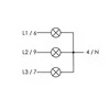 F&amp;F Modulinė lempa 3x230V + N geltona raudona žalia LK- 713K