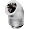 Corsair Hydro X Series Adapteris 45 Degree G1/4 inch Male to G1/4 inch Female - 2-pack, rotatable, chrome sidabrinis