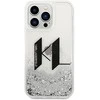 Apple iPhone 14 Pro Karl Lagerfeld dėklas Liquid Glitter Big KL sidabrinės spalvos