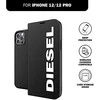 Dėklas Diesel Booklet Case Core Apple iPhone 12/12 Pro dėkals telefonui juodos ir baltos spalvos 42486