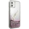 Dėklas GUESS GUHCP12SGLVSPI HARD CASE GLITTER VINTAGE SCRIPT IPHONE 12 MINI Rožinis