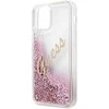Dėklas GUESS GUHCP12SGLVSPI HARD CASE GLITTER VINTAGE SCRIPT IPHONE 12 MINI Rožinis