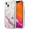 Dėklas GUESS HARDCASE 4G GUHCP13SLGPEPI IPHONE 13 MINI PEONY LIQUID GLITTER Rožinis