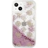 Dėklas GUESS HARDCASE 4G GUHCP13SLGPEPI IPHONE 13 MINI PEONY LIQUID GLITTER Rožinis