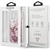 Dėklas GUESS HARDCASE 4G GUHCP13SLGPEPI IPHONE 13 MINI PEONY LIQUID GLITTER Rožinis