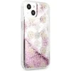 Dėklas GUESS HARDCASE 4G GUHCP13SLGPEPI IPHONE 13 MINI PEONY LIQUID GLITTER Rožinis
