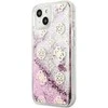Dėklas GUESS HARDCASE 4G GUHCP13SLGPEPI IPHONE 13 MINI PEONY LIQUID GLITTER Rožinis