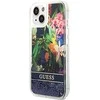 Dėklas GUESS Hardcase Flower Liquid Glitter GUHCP14MLFLSB galinis dangtelis, Apple, iPhone 14 Plus, Mėlyna, 6,7 "