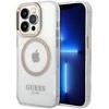Apple iPhone 14 Pro Guess Dėklas Metal Outline Magsafe (GUHMP14LHTRMD) aukso spalvos