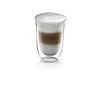 Delonghi kavos stiklinių rinkinys, 2 stiklinės, latte, 220 ml, 2 vnt., atsparios vandeniui, permatomos