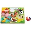 Tooky Toys TOOKY TOY medinis Montessori dėlionės gyvūnams fermai dera su formomis
