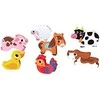Tooky Toys TOOKY TOY medinis Montessori dėlionės gyvūnams fermai dera su formomis