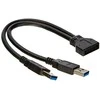 DELOCK kabelio USB 3.0 kaiščio antraštės kištukinis lizdas > 2 x USB 3.0 tipo A kištukas 25 cm