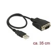 USB kabelis Delock USB-A - RS- 232 0.35 m Juodas (62958)