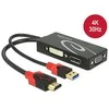 Delock adapteris HDMI kištukas > DVI / VGA / ekrano prievadas, 4K juodas