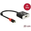 ADAPTER USB C(M)->HDMI(F)(THUNDERBOLT 3/DISPLAYPORT ALT MODE) NA KABLU 20CM JUODA DELOCK