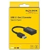 Šakotuvas Delock 65698 - 0.15 m - USB A - USB C - 3.2 Gen 2 (3.1 Gen 2) - Male/Female - Juodas