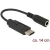 DELOCK garso adapteris USB Type-C vyriškas > Stereo lizdas, moteriškas 14 cm