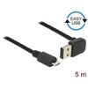 Delock 83538 - 5 m - USB A - Micro-USB B - USB 2.0 - Male/Male - Juodas