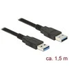 DELOCK Cable USB 3.0 Type-A male > USB 3.0 Type-A male 1,5 m juodas