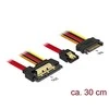 Delock SATA 6 Gb/s, 7 kontaktų moteriškas + 15 kontaktų maitinimo SATA vyriškas - 22 kontaktų SATA (85228)