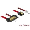 DELOCK Cable SATA 6 Gb/s 7 kontaktų lizdas + 2 kontaktų maitinimo lizdas > SATA 22 kontaktų lizdas tiesus (5 V) metalinis 30 cm