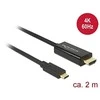 DELOCK Cable USB Type-C male more HDMI male (DP Alt Mode) 4K 60 Hz 2 m juodas