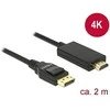 DELOCK Cable Displayport 1.2 male > High Speed HDMI-A pasyvus 4K 2 m juodas