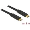 Delock Atrakinimo kabelis USB 3.1 Gen 1 USB Type-C™ kištukas > USB Type-C™ kištukas E žymeklis 2 m juodas