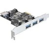 DELOCK PCIe USB 3.0 3x išorinis 1x vidinis LP SATA Power VIA