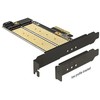 Delock PCIe x4 > 1 x M.2 Key B 1 x M.2 Key M žemo profilio formos faktorius