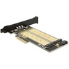 Delock PCIe x4 > 1 x M.2 Key B 1 x M.2 Key M žemo profilio formos faktorius
