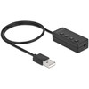 Delock USB ausinių ir mikrofono adapteris su 2 x 3,5 mm lizdu