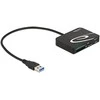 DELOCK kortelių skaitytuvas, skirtas XQD/SD/Micro SD + A tipo USB prievadui