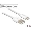 USB kabelis Delock USB-A - Žaibas 1 m Balta (83000)