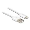 Delock Atblokuokite USB duomenų ir įkrovimo laidą, skirtą iPhone™, iPad™, iPod™, baltas 15 cm