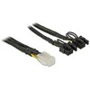 DELOCK PCI Express maitinimo kabelis 6 kontaktų lizdas > 2 x 8 kontaktų kištukas 30 cm