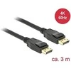DELOCK Cable Displayport 1.2 male > Displayport vyriškas 4K 3 m