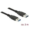 DELOCK Cable USB 3.0 Type-A male > USB 3.0 Type-A male 2,0 m juodas