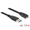 DELOCK Cable USB 3.0 Type-A male > USB 3.0 Type Micro-B male 1,5 m juodas