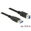 DELOCK Cable USB 3.0 Type-A male > USB 3.0 Type-B male 0,5 m juodas
