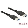 DELOCK USB CABLE AM-AM 3.0 0.5M Juodas